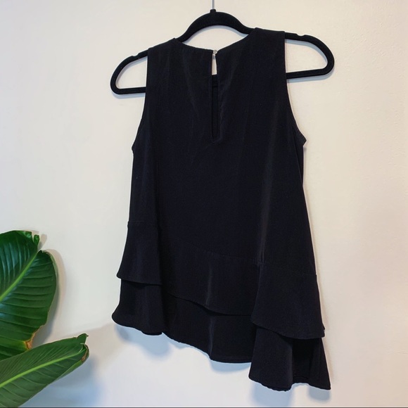 Black asymmetrical tank top - Picture 2 of 4